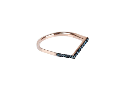 Minimalist Gemstone V Ring with Rose Gold Plated